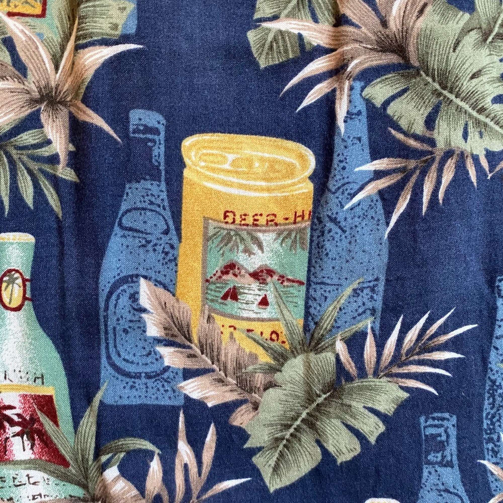 Men’s Hawaiian shirt Steve & Barry’s BEER print L‎ - Picture 4 of 5
